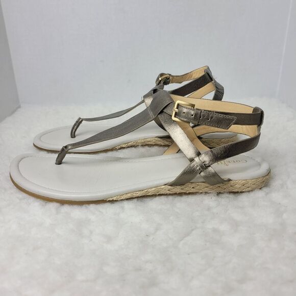 Cole Haan Grove Women's Size 9 B Thong Sandal Gunsmoke Leather N6357 - Picture 3 of 8